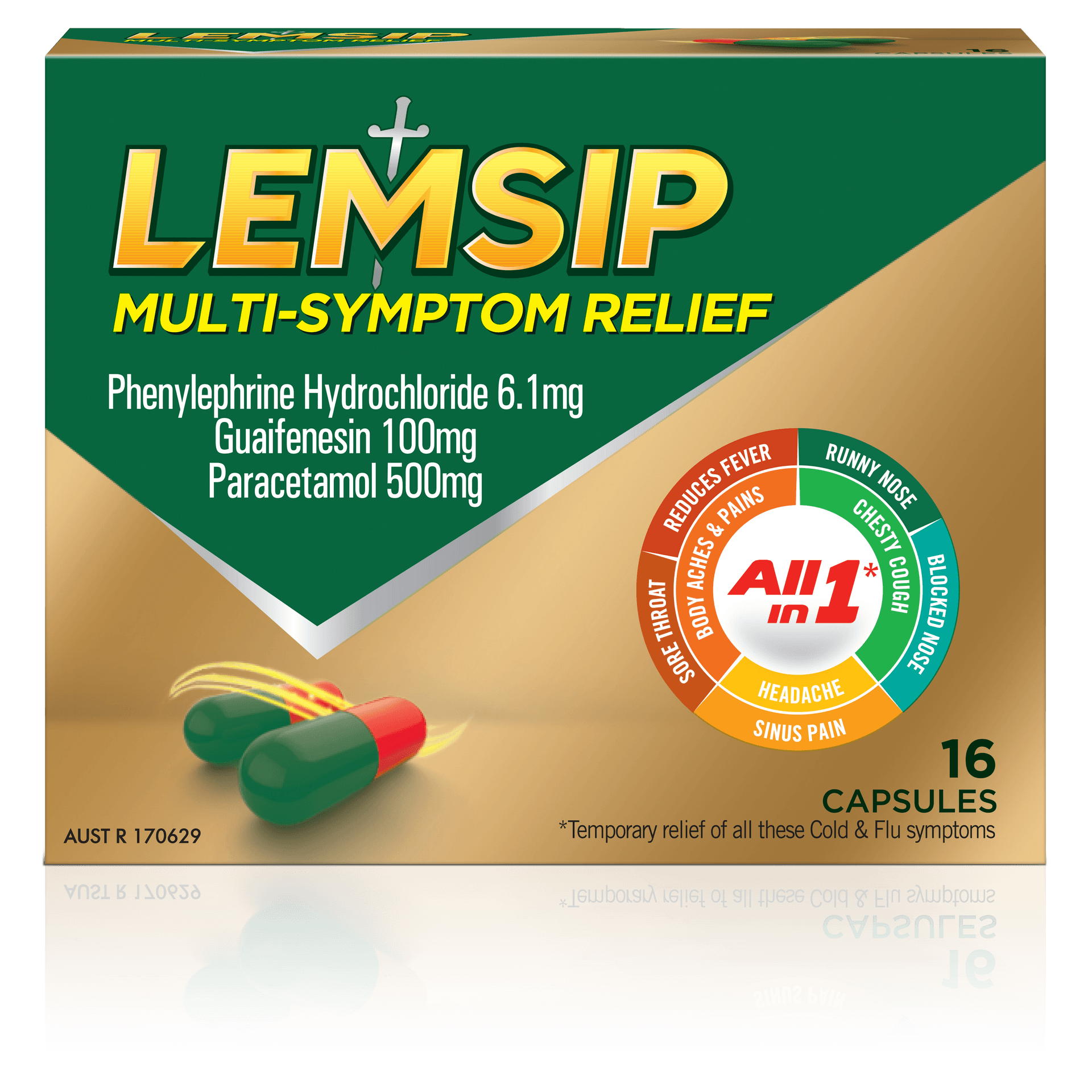 Lemsip All in One Cold & Flu Capsules 16s | Lemsip Australia | Lemsip ...